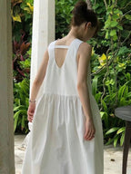 V-Neck Open Back Tank Sleeveless Long Dress - PAINEVIDA