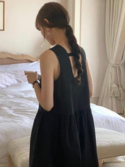 V-Neck Open Back Tank Sleeveless Long Dress