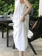V-Neck Open Back Tank Sleeveless Long Dress