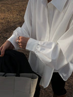 Casual Vintage White Long-Sleeved Shirt