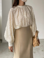 Flower Embroidered Long-Sleeved Shirt by painevida