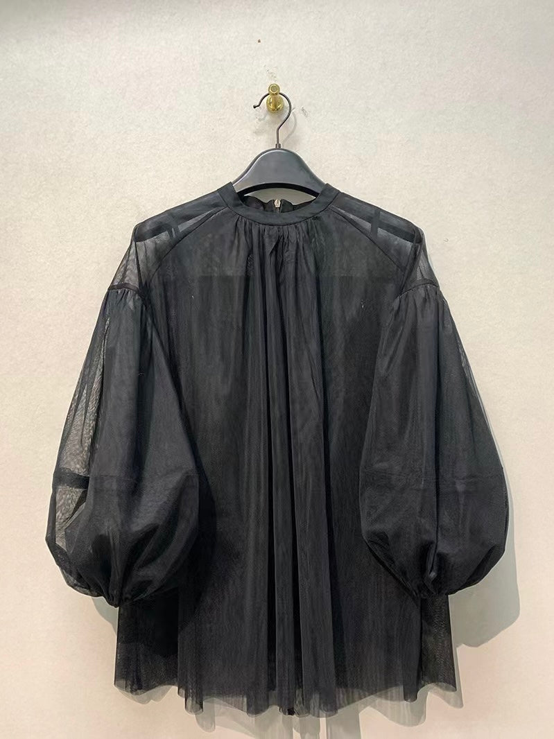 Gauze See-Through Shirt&Camisoles 2 Set - PAINEVIDA