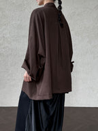 Solid Color Tie Trench Coat