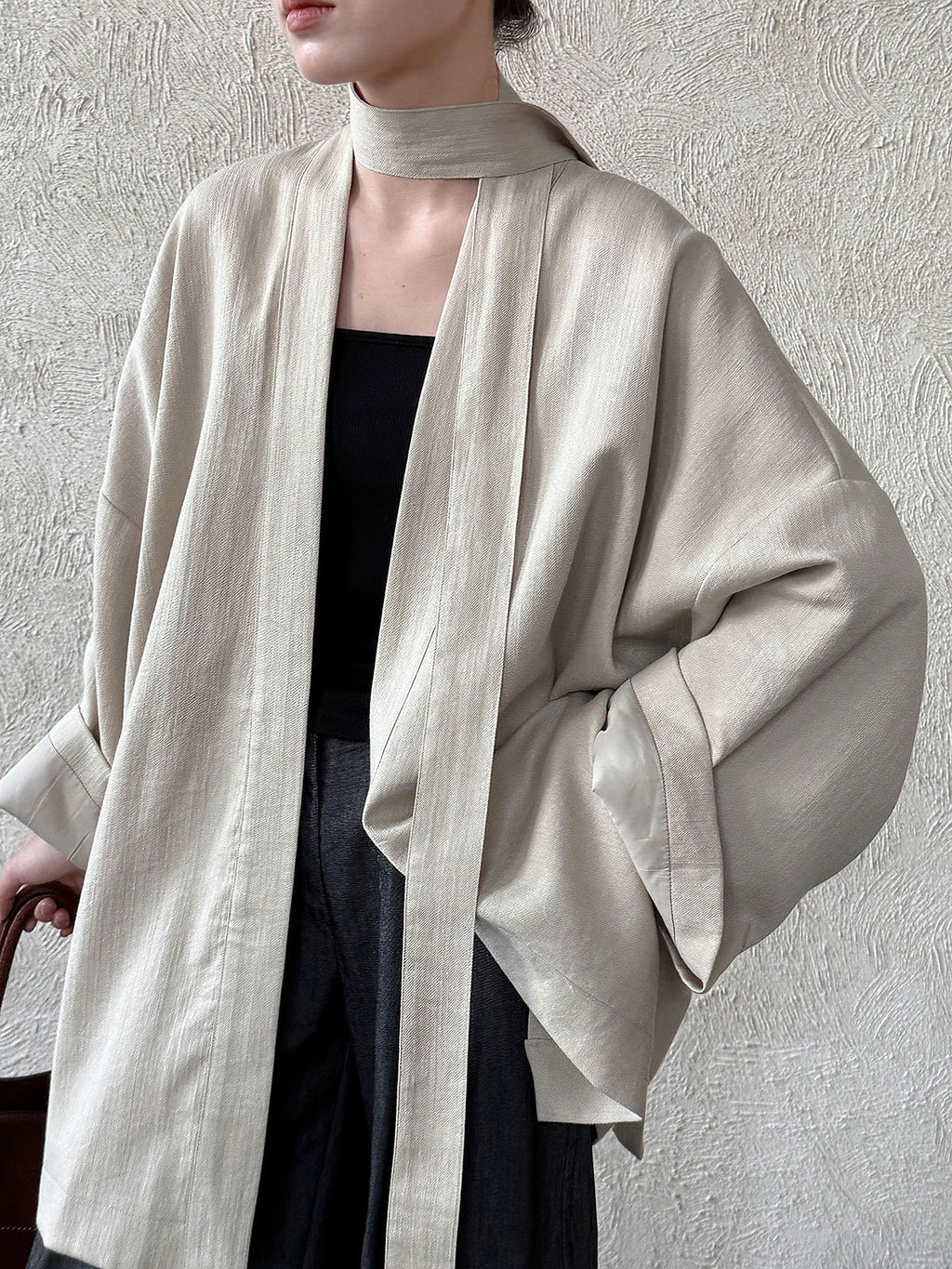 Solid Color Tie Trench Coat