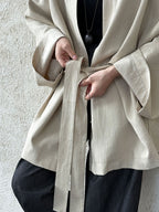 Solid Color Tie Trench Coat