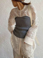 Hollow Lace Long Sleeve Shirt by painevida