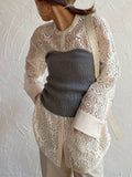Hollow Lace Long Sleeve Shirt