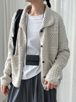 Vintage Crochet Hollow Knit Cardigan by painevida