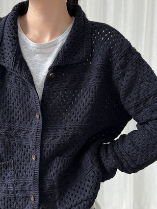 Vintage Crochet Hollow Knit Cardigan by painevida