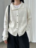 Vintage Crochet Hollow Knit Cardigan