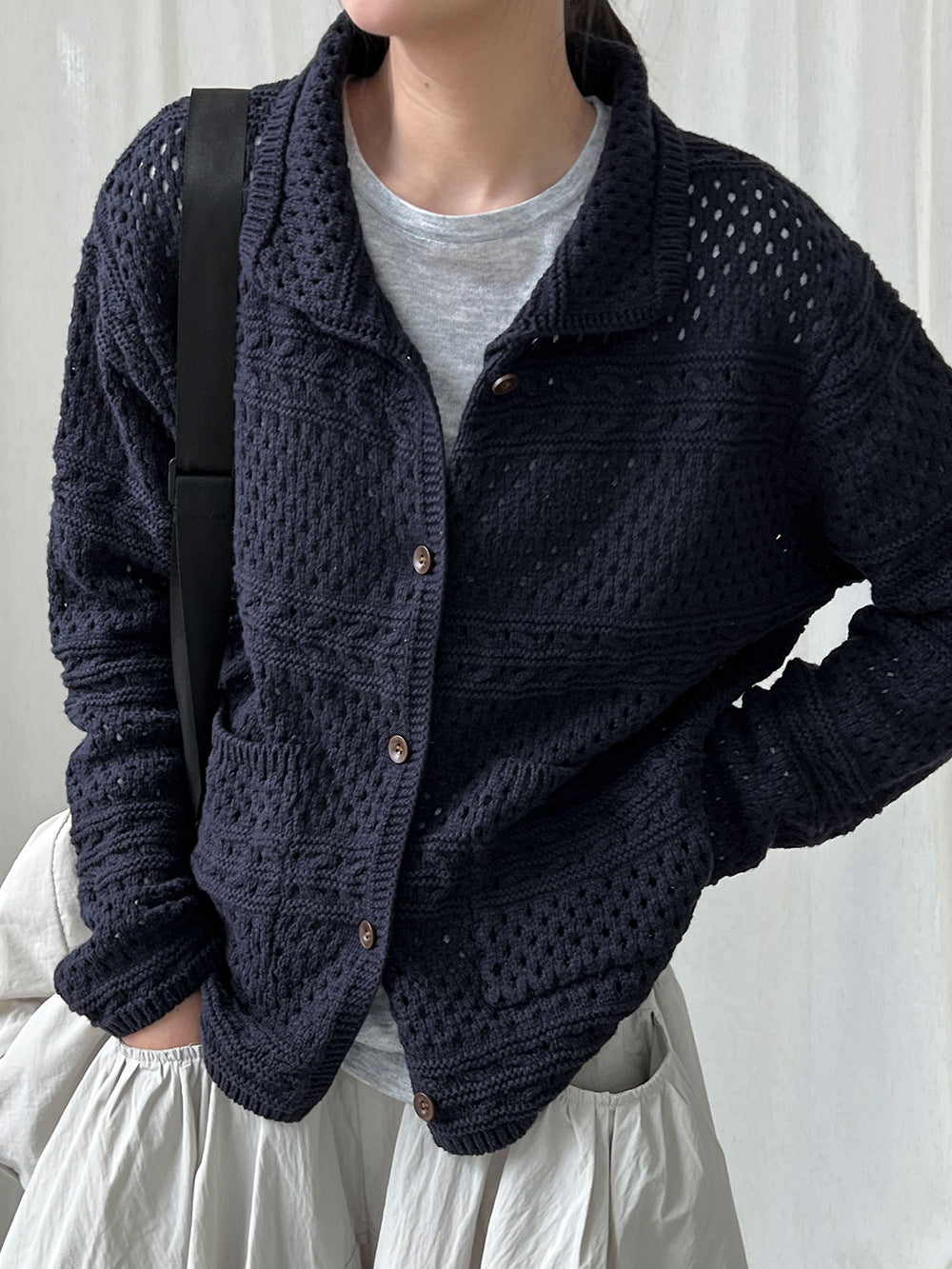 Vintage Crochet Hollow Knit Cardigan