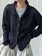 Vintage Crochet Hollow Knit Cardigan
