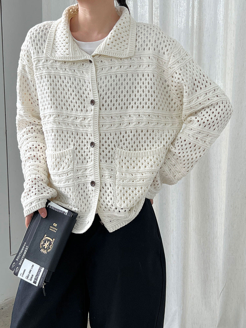 Vintage Crochet Hollow Knit Cardigan