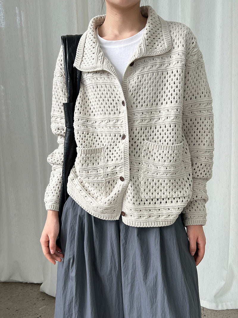 Vintage Crochet Hollow Knit Cardigan