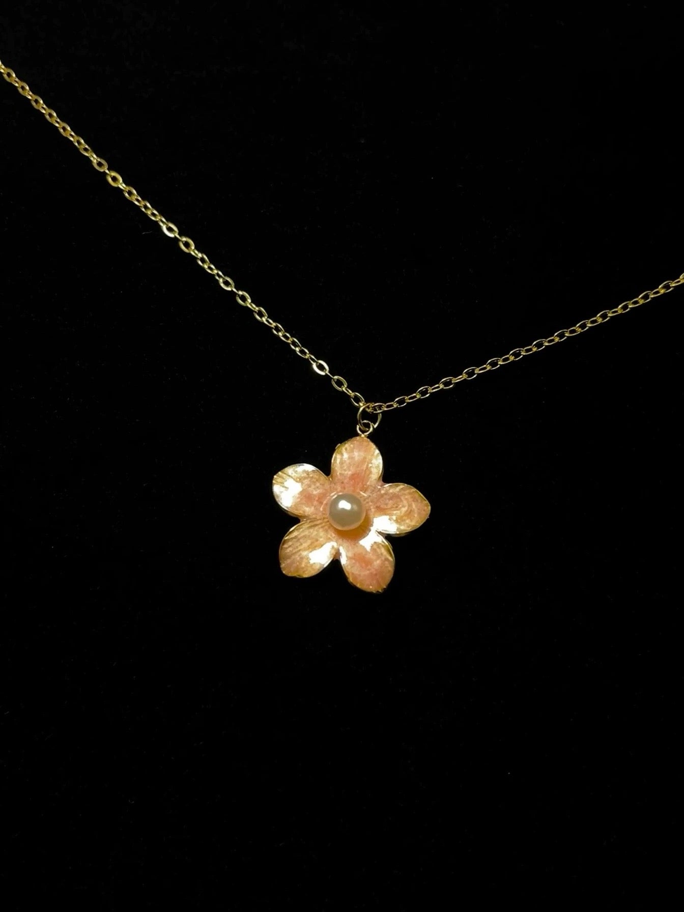 Vintage Pearl Cherry Blossom Necklace