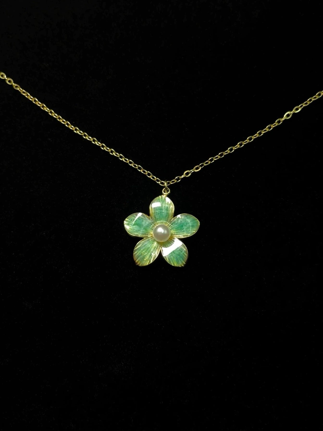 Vintage Pearl Cherry Blossom Necklace