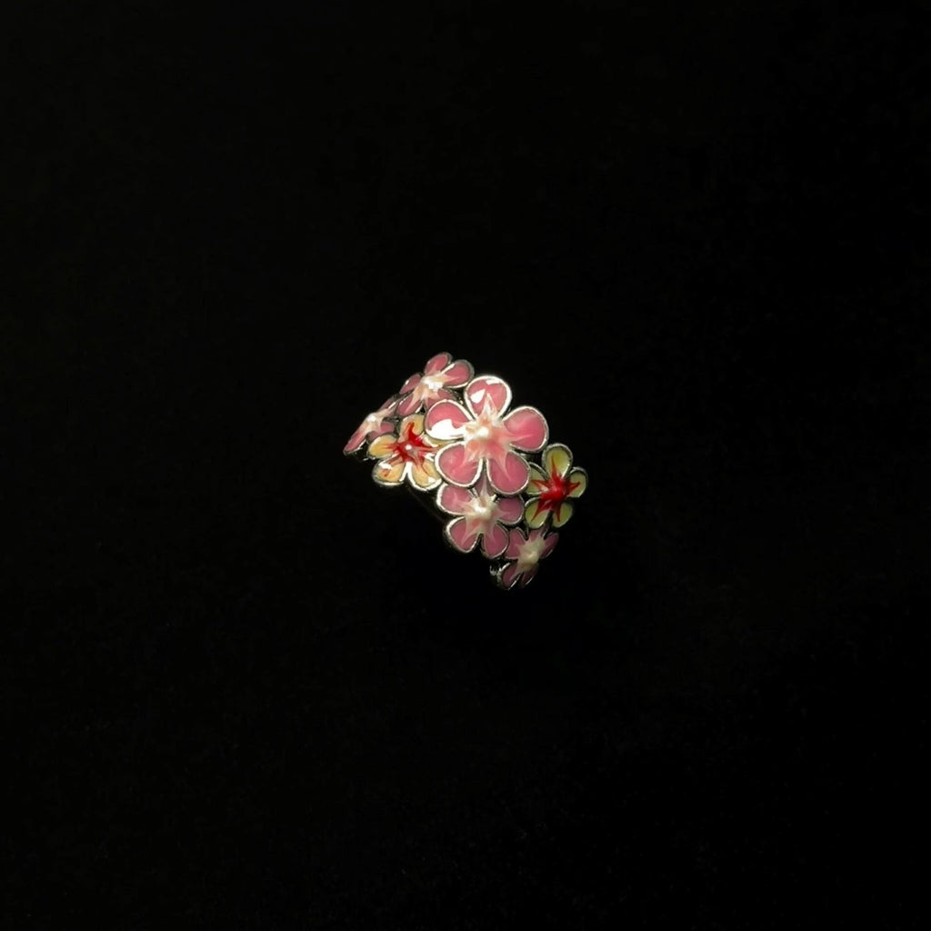 Vintage Enamel Flower Ring