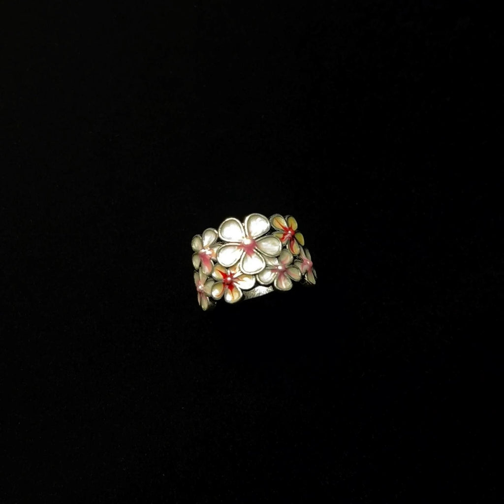 Vintage Enamel Flower Ring