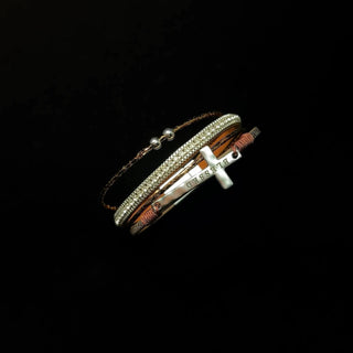 Vintage Leather Cross Bracelet by painevida