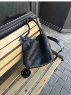 Hand-Woven Champagne Tote Bag by painevida