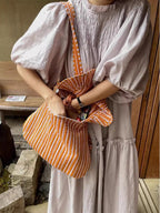 Sfumato Striped Balloon Sleeve Dress - PAINEVIDA