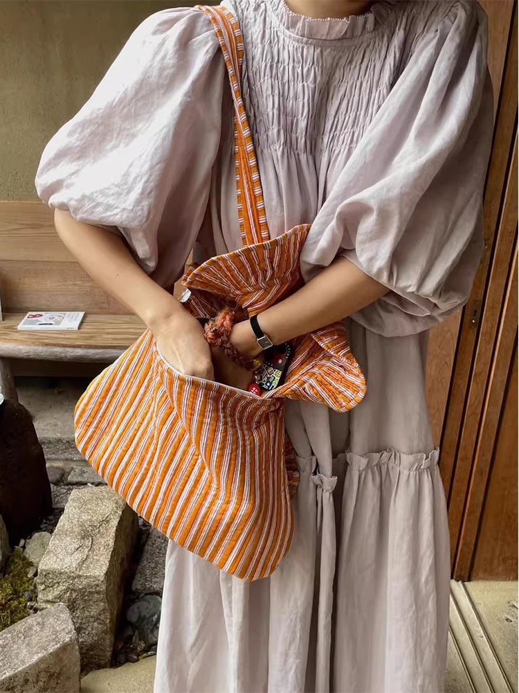 Sfumato Striped Balloon Sleeve Dress - PAINEVIDA