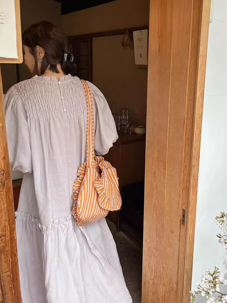 Sfumato Striped Balloon Sleeve Dress - PAINEVIDA