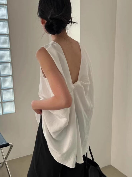 Solid Color Sleeveless Tank Top - PAINEVIDA