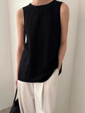 Solid Color Sleeveless Tank Top - PAINEVIDA