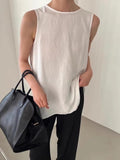 Solid Color Sleeveless Tank Top - PAINEVIDA