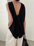 Solid Color Sleeveless Tank Top - PAINEVIDA