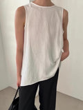 Solid Color Sleeveless Tank Top - PAINEVIDA