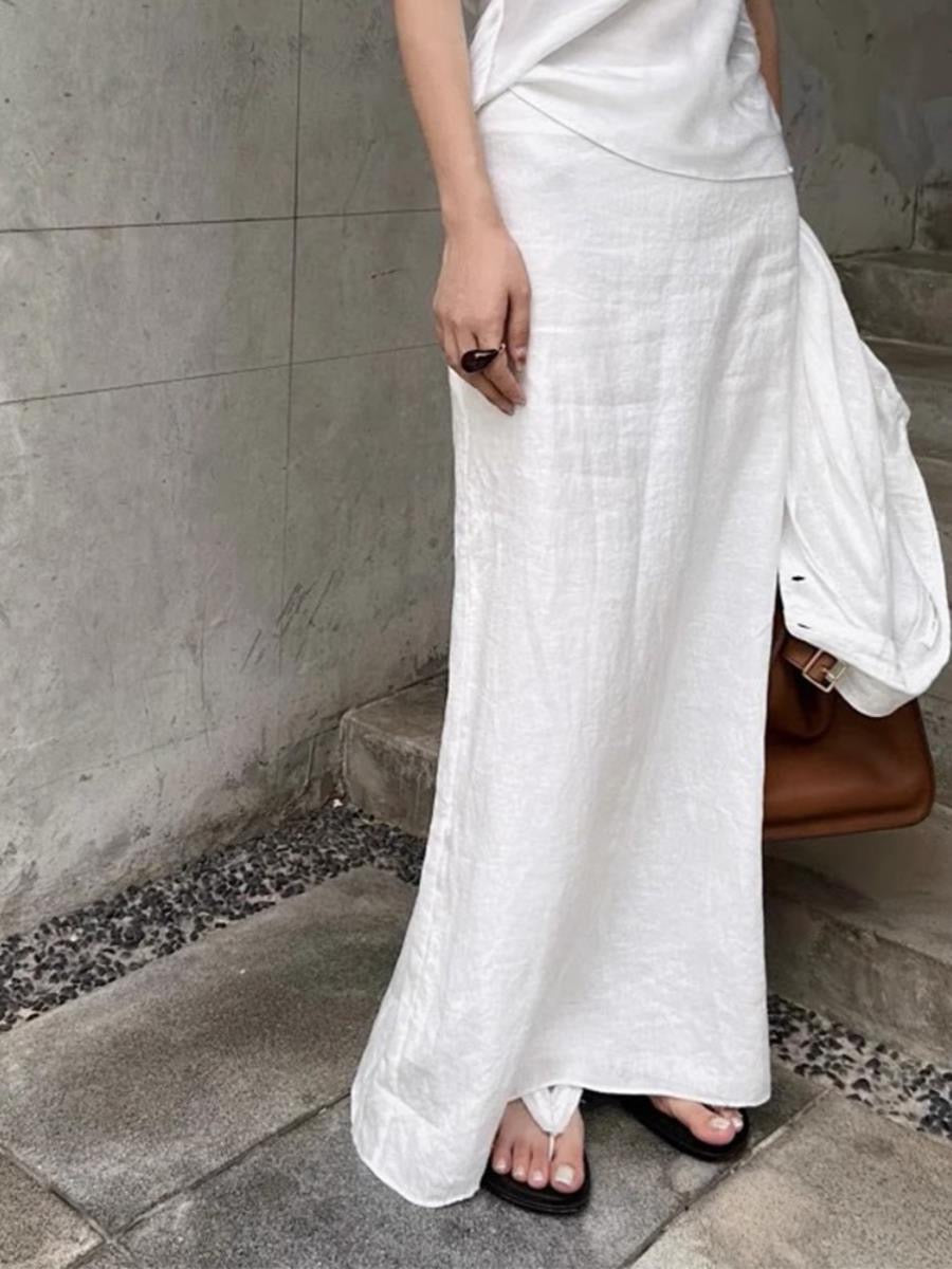 Slouchy Linen Skirt - PAINEVIDA