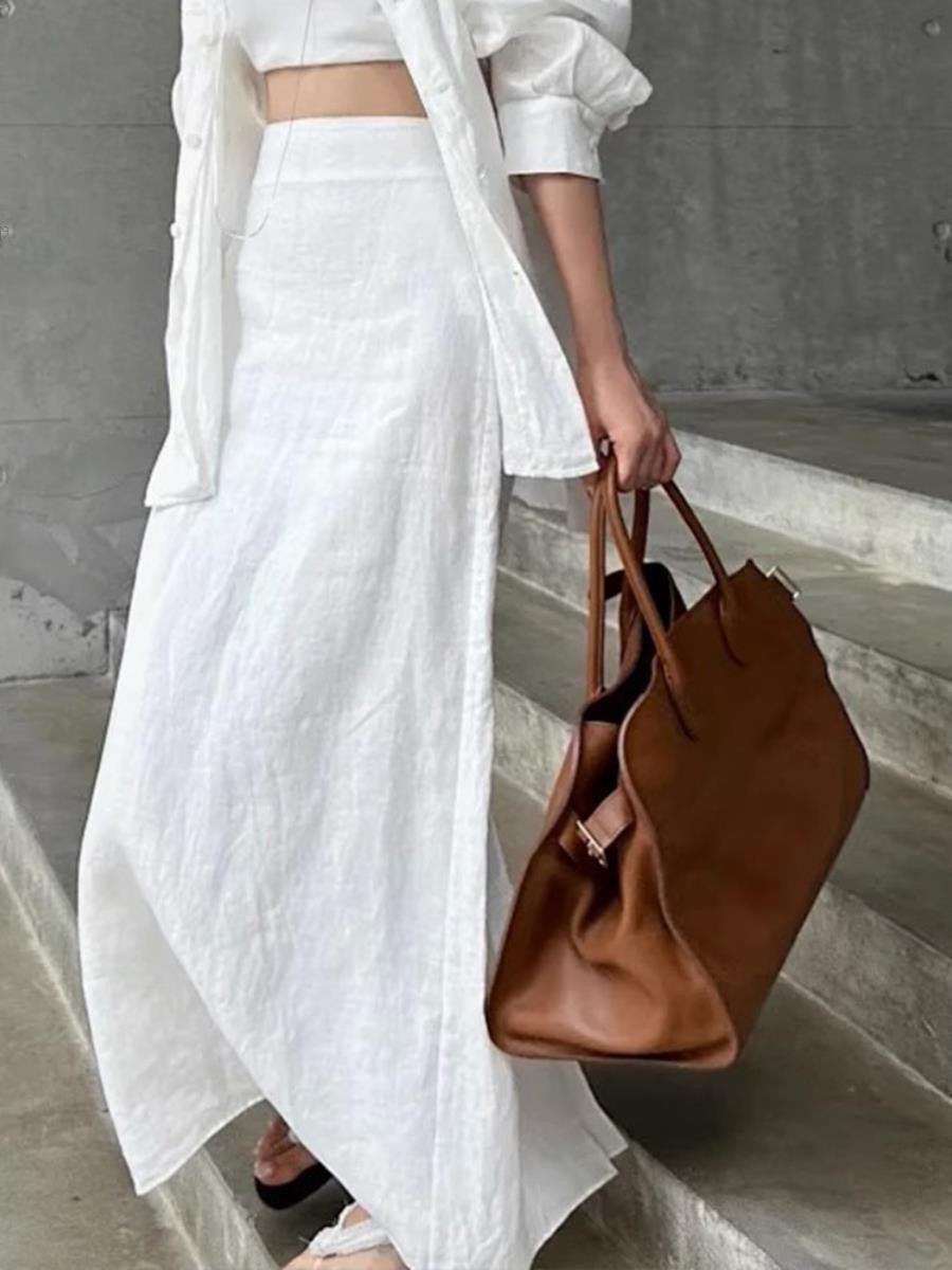 Slouchy Linen Skirt - PAINEVIDA