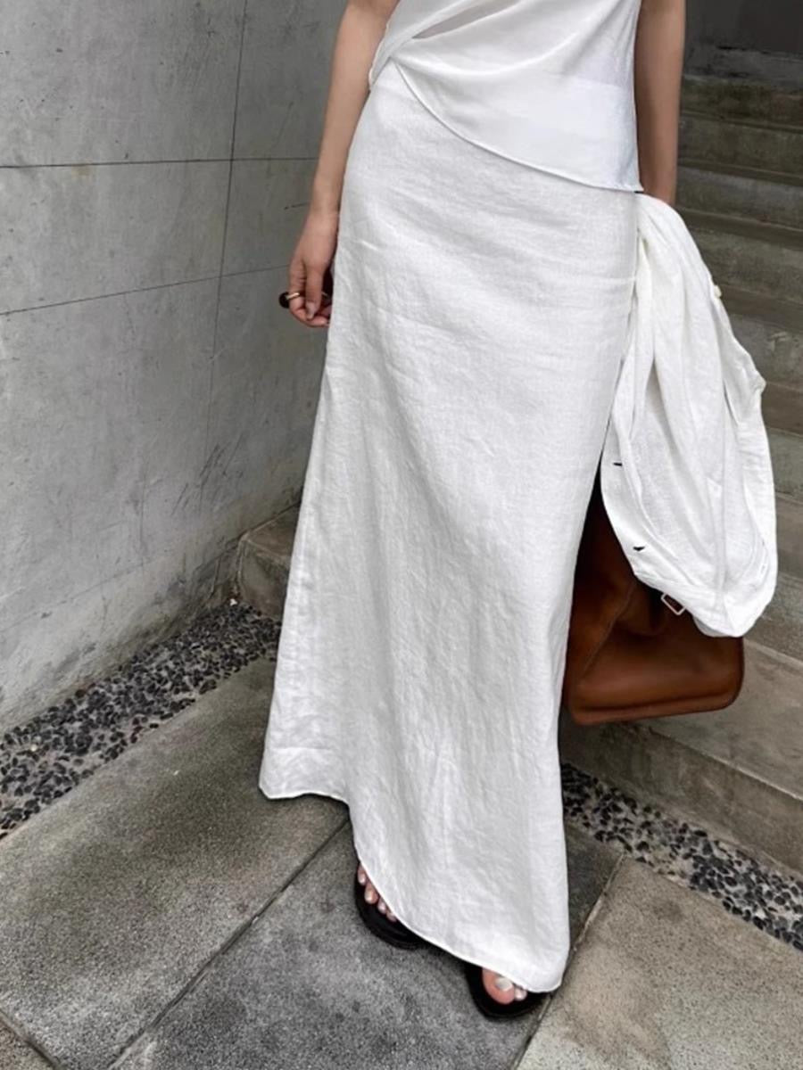 Slouchy Linen Skirt - PAINEVIDA