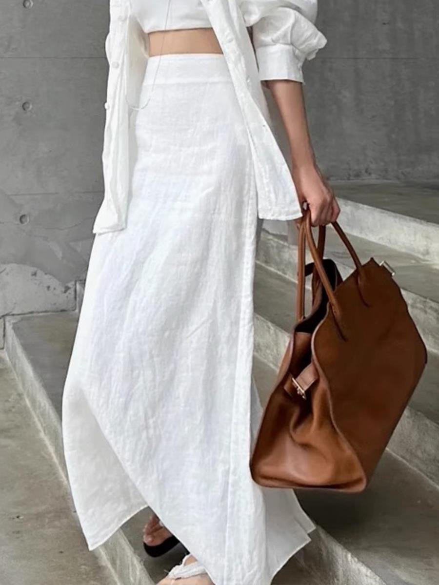Slouchy Linen Skirt - PAINEVIDA