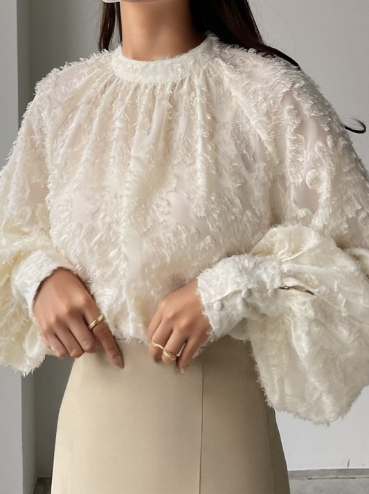 Flower Embroidered Long-Sleeved Shirt - PAINEVIDA
