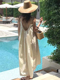 Backless Pleated Sling Dress - PAINEVIDA