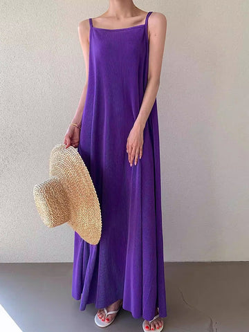 Long Knitted Suspender Dress - PAINEVIDA
