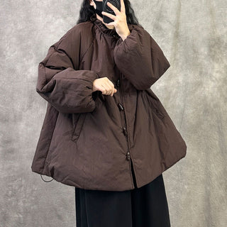 Thickened Warm Loose Large Size Cotton Coat - Plus Size Comfort by painevida