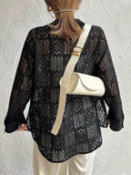 Hollow Lace Long Sleeve Shirt by painevida