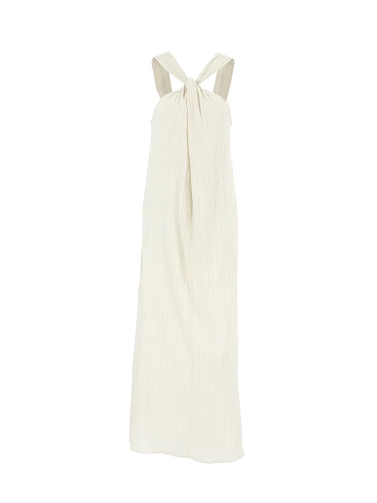 Cross Strap Solid Color Dress