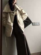 Waist-Hugging Stand-up Collar Thickened Puffer Jacket