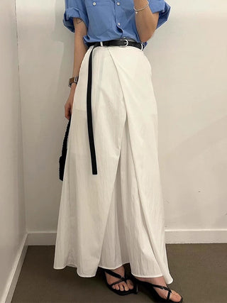 High Waist Pleated Slim Skirt