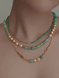 Original Verdant Green Shell Pearl Necklace