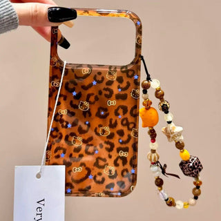 Retro Leopard Print Kitten Phone Case by painevida