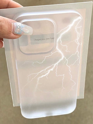 Simple White Lightning Shockproof Phone Case