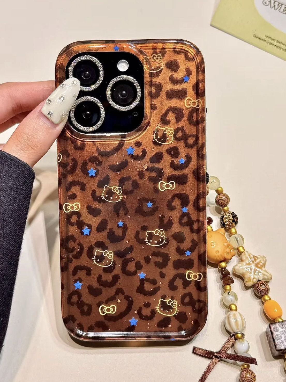 Retro Leopard Print Kitten Phone Case