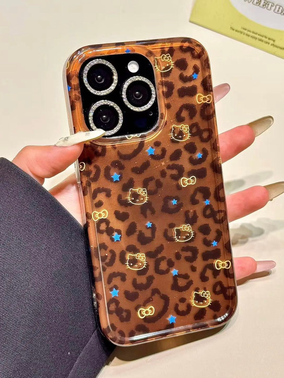 Retro Leopard Print Kitten Phone Case
