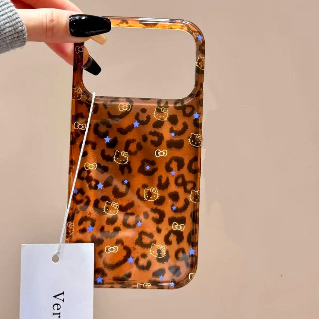 Retro Leopard Print Kitten Phone Case